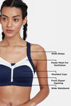 Zelocity High Impact Quick Dry Sports Bra - Maritime Blue — thumbnail 7